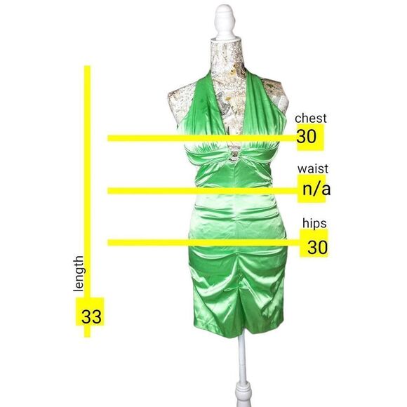 Short Green Halter Cut Out Waist Tight Bodycon Evening Cocktail Mini Dress - Picture 5 of 16